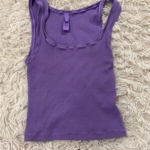 SKIMS Ribbed Purple Tank Top
